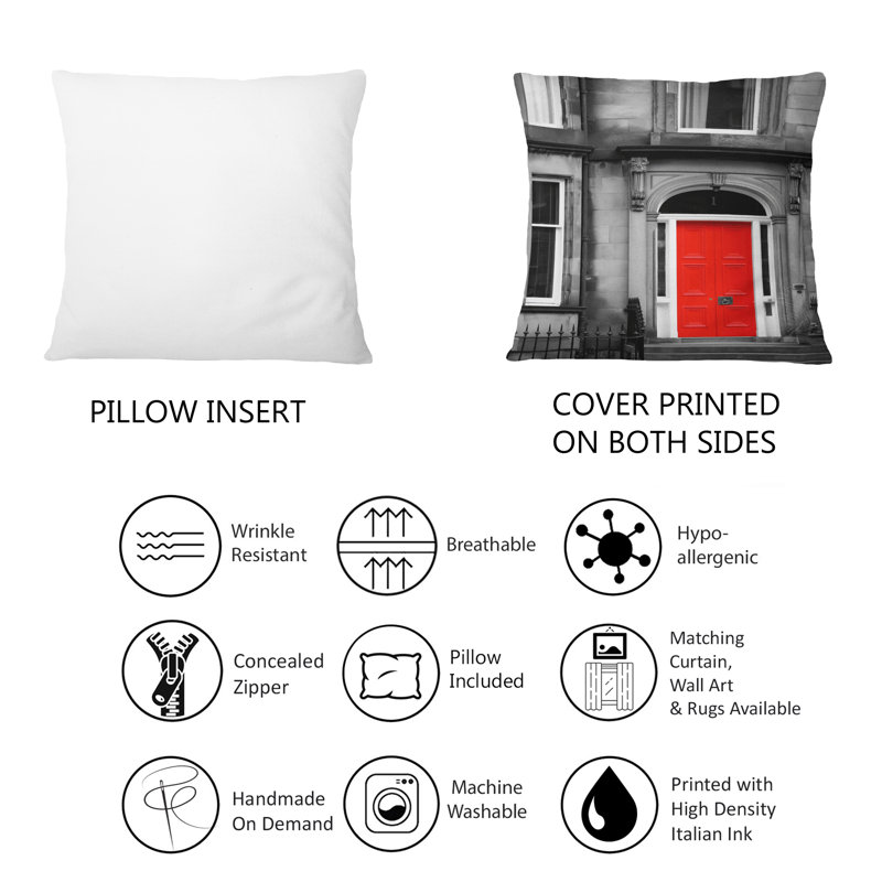 Coussin décoratif à imprimé rouge Colonial