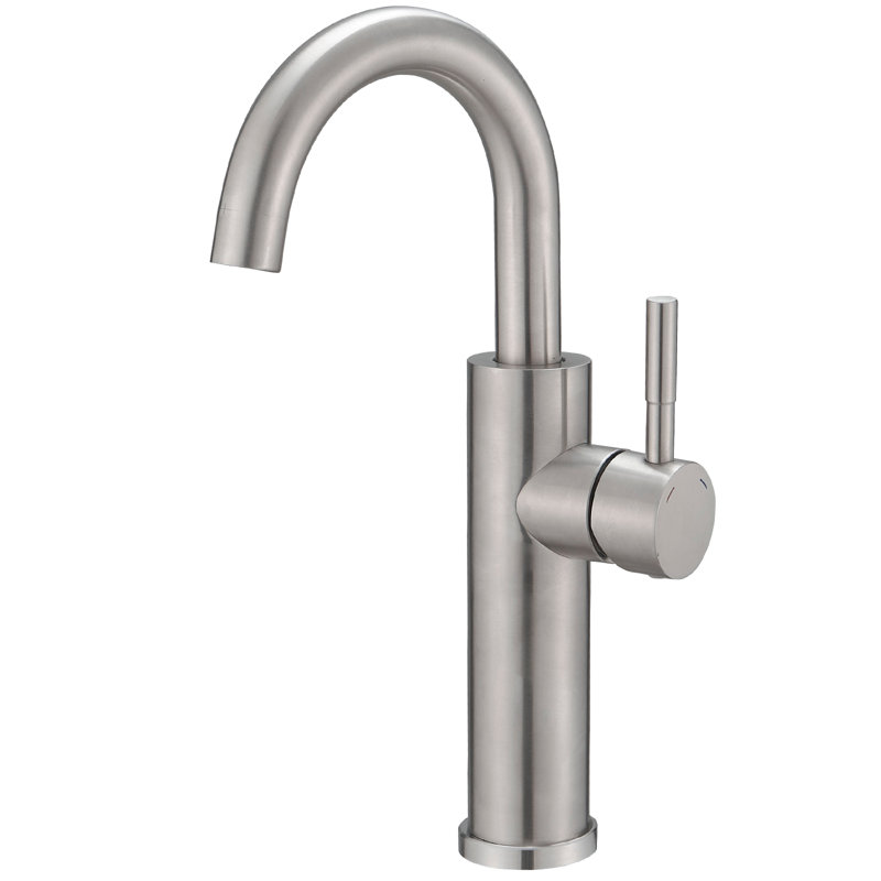 1 robinet de salle de bain à poignée simple, Nickel brossé