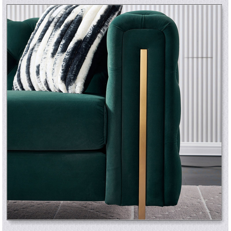 Canapé moderne en velours Base solide, confortable, durable et magnifique, Vert