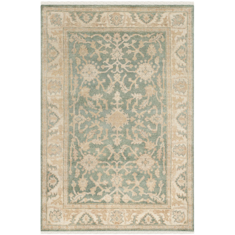 Morley Hand Woven Silk Oriental Area Rug, Rectangle 4' x 6'