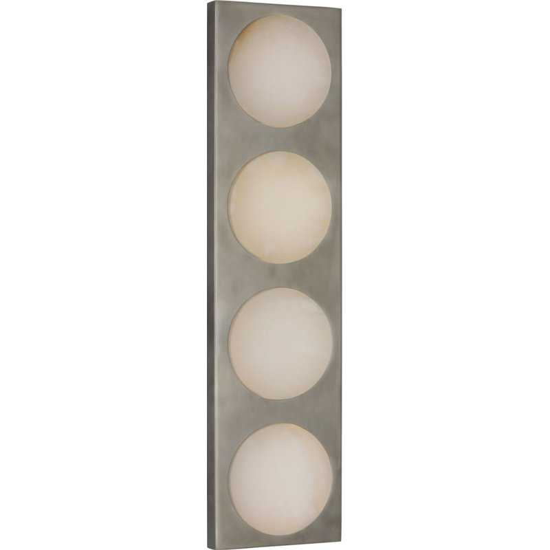 Dichotomy Sconce with Alabaster, 18" H x 4.5" W x 0.75" D, Pewter, 4 Lights