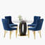 Ensemble de table de salle à manger haute brillance ronde avec 4 chaises de salle à manger en velours-1212418366-1212418345