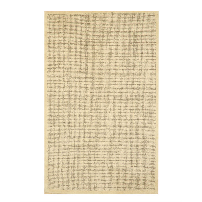 Tapis ivoire en laine touffeté à la main Timothy, Rectangle 8 pi 9 po x 11 pi 9 po
