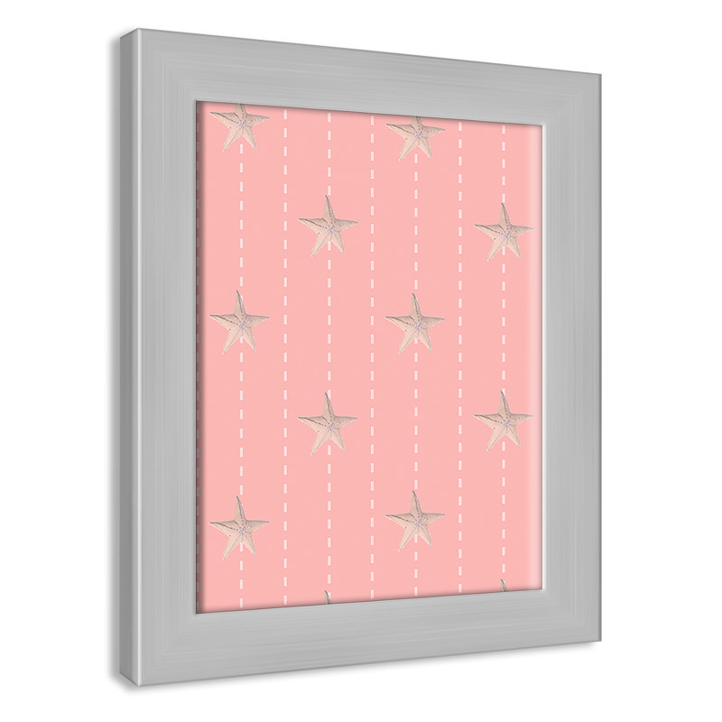 Étoile de mer fantaisiste au point, H 14 po x l 10 po x P 0,6 po, Encadré plat argent