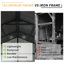 Remise de rangement extérieure en résine avec fenêtres, structure et plancher en aluminium robuste pour le jardin et l'organisation de la cour (blanc et brun)