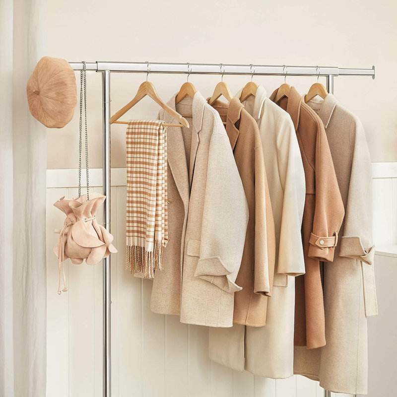 Maide 59.1'' Rolling Clothing Rack, Silver