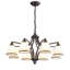 Lustre traditionnel 8 lumières en acier à intensité variable avec abat-jour en verre givré-502731898