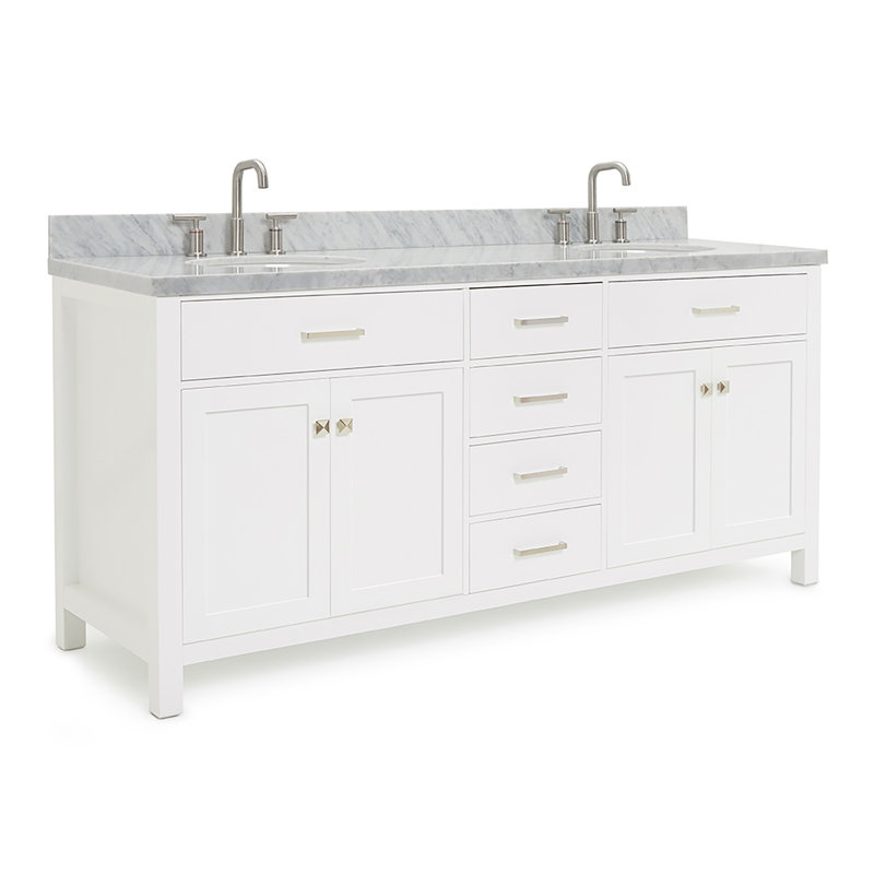Ensemble de meuble-lavabo double 73 po Macnair, Blanc