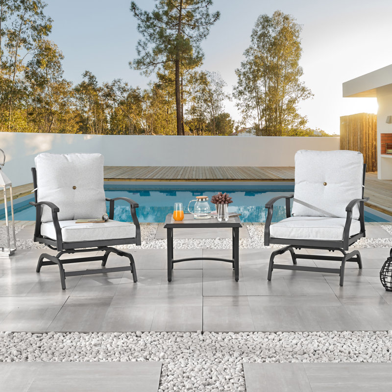 3-Piece Spring-Rocking Conversation Set, Beige