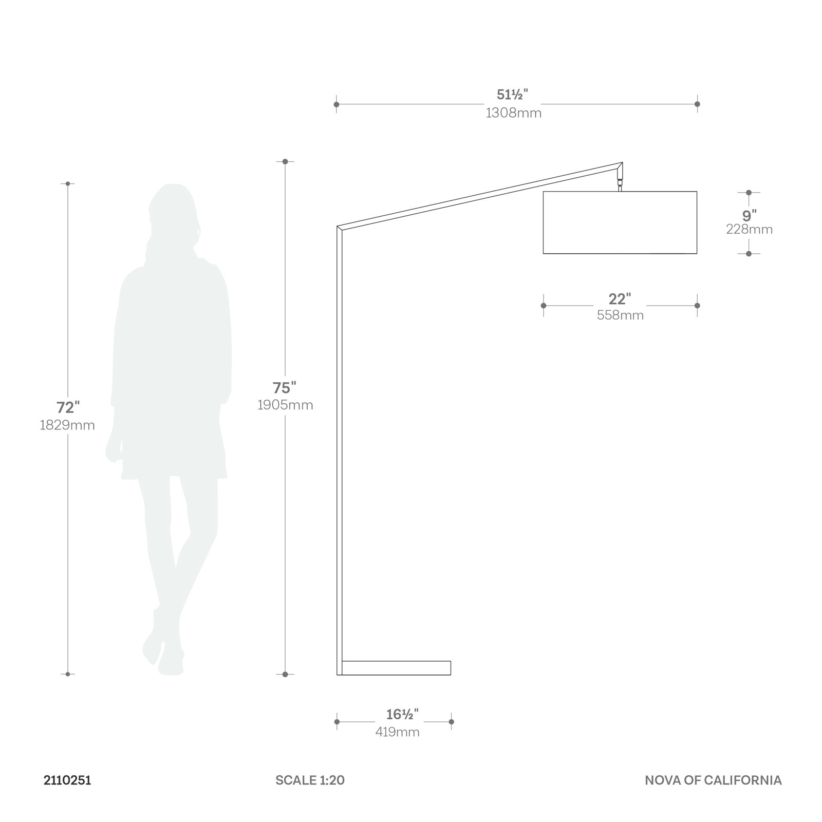 Stretch 75" Dimmable Floor Lamp, Mustard
