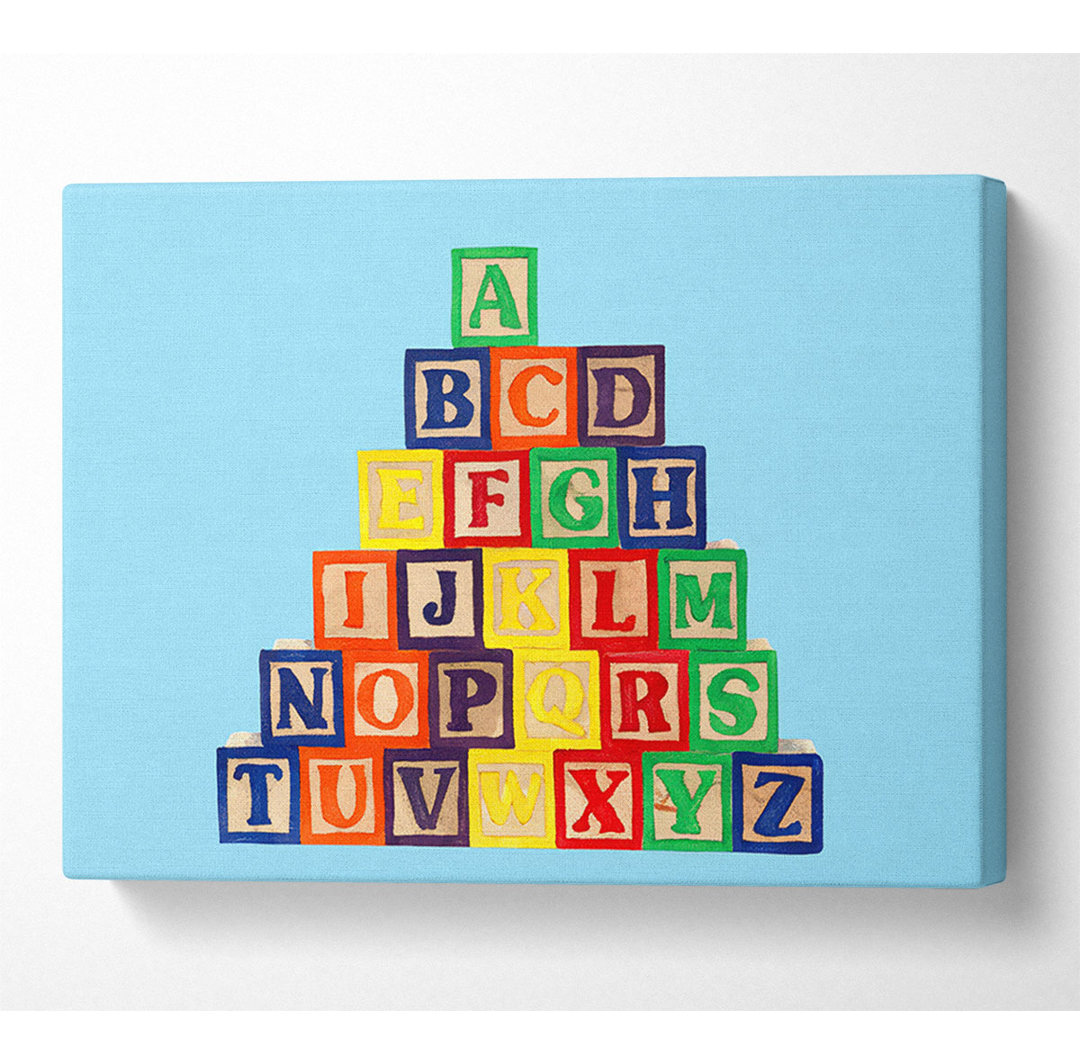 Alphabet Blocks Baby Blau - Druck