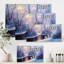 Forêt de Noël avec rivière et arbres I - peinture sur toile-59283440-59365967