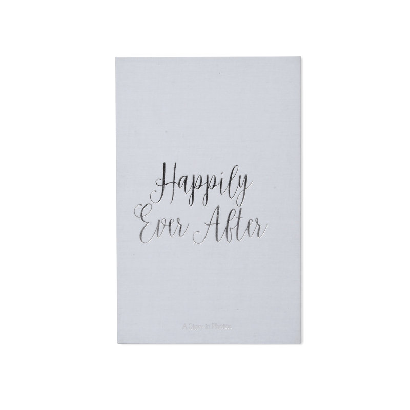  Album photo de mariage en lin «Happily Ever After» pour 180 photos 4 x 6, gris
