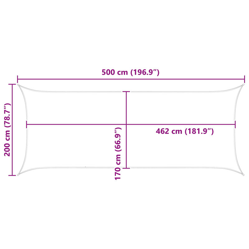 Vidaxl Sunshade Sail Oxford Fabric Rectangular Patio Shade Sunscreen Canopy, 2m W x 5m L, Orange/Brown