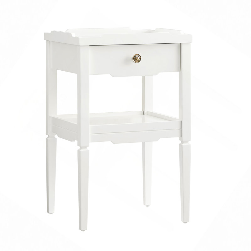 Table de chevet 1 tiroir Foley, Blanc