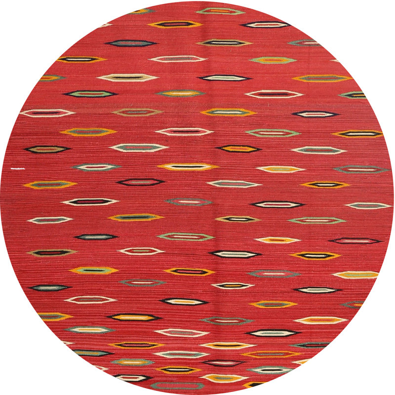 Tapis de zone rouge contemporaine, Rond 4 pi