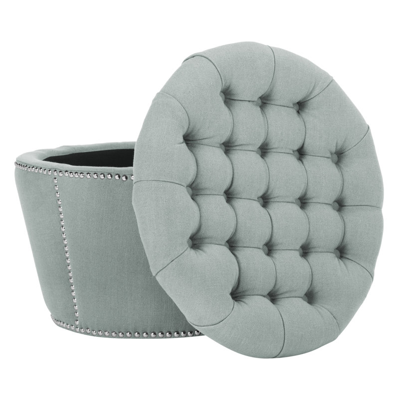 Repose-pieds de rangement rond 23,6 po, Bleu ciel