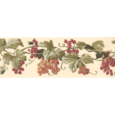Bordure de papier peint l 15 pi x l 7 po raisins Zyaire