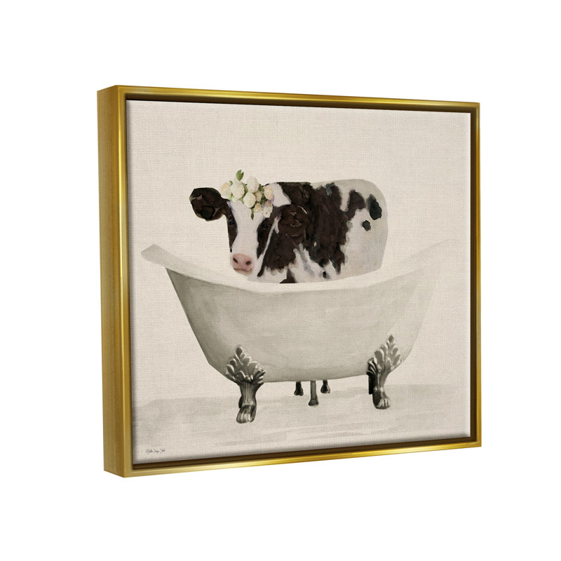 "Trinx Antique Bathaign Cow", art mural sur toile flottante par Stellar Design Studio, H 17 po x l 21 po x P 1,7 po