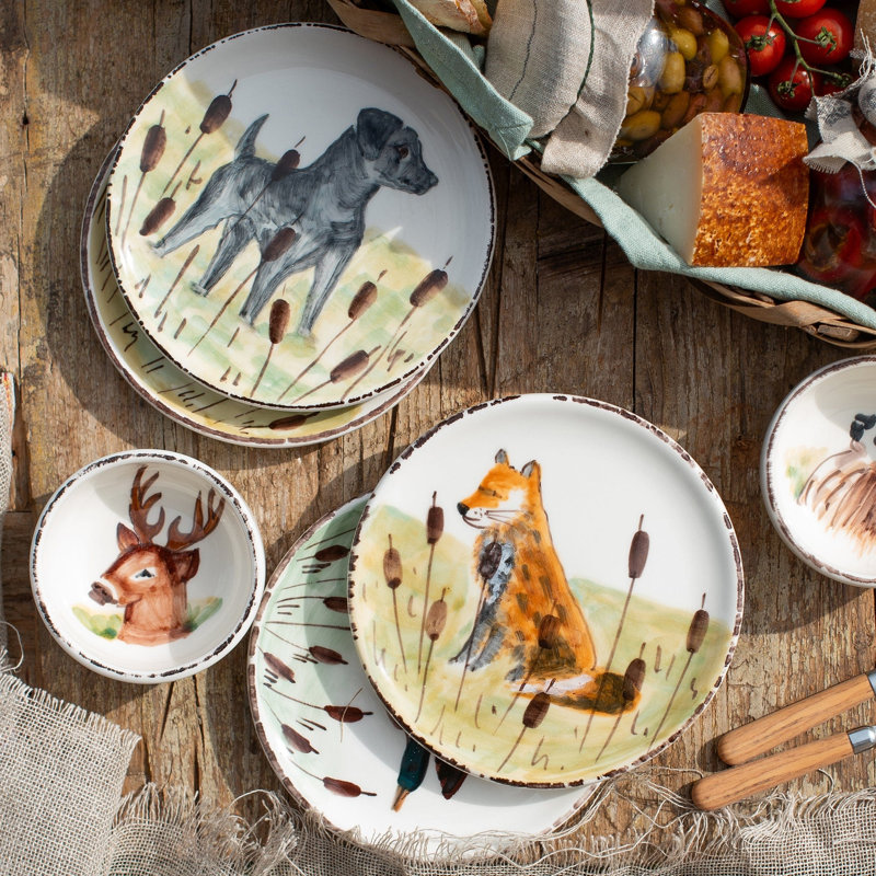 Wildlife Handmade Terra Bianca Appetizer Plate