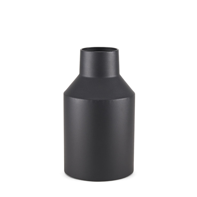 11" Black Tulip Metal Table Vase