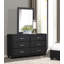 Commode noire 1Pc 6X tiroirs en similicuir revêtu de contreplaqué