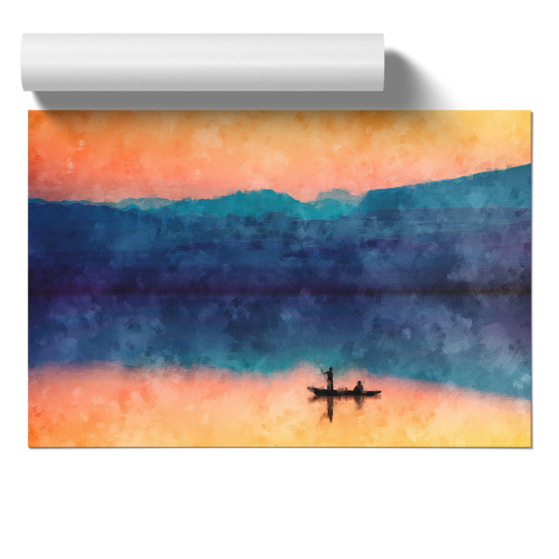 Boat Under The Sunset Vol.3 - No Frame Painting, 42cm H x 59cm W x 0.1cm D
