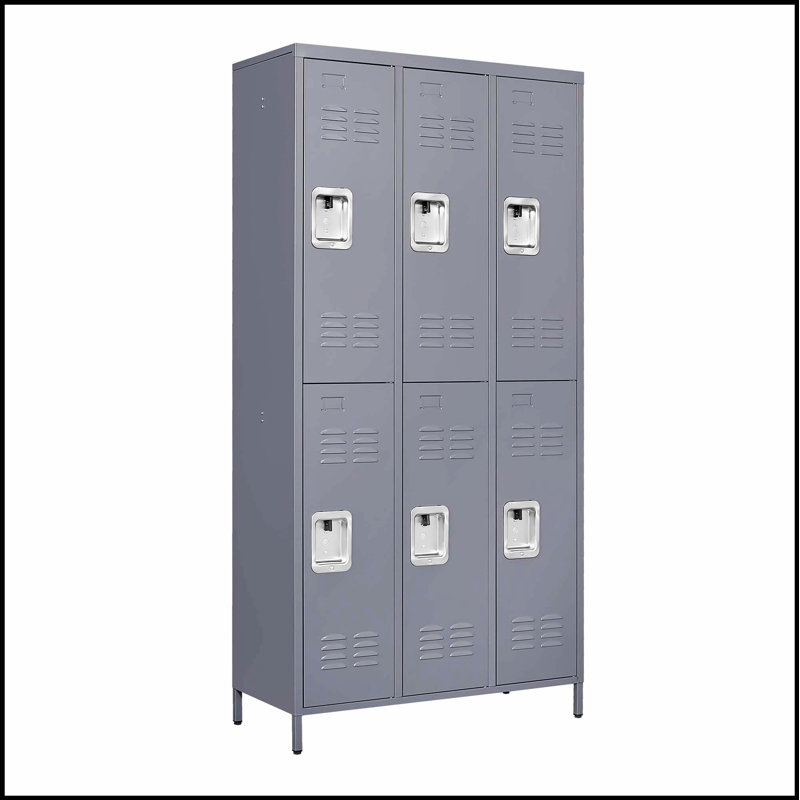 Armoire de rangement sécurisée à 6 portes de 72 pouces de hauteur avec 6 portes pour les employés