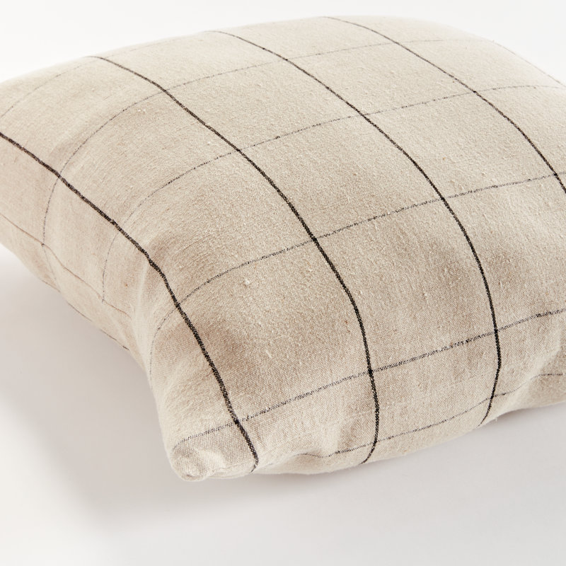 Louis European Flax Fiber Pillow Cover & Insert, Square, 24"H x 24"W