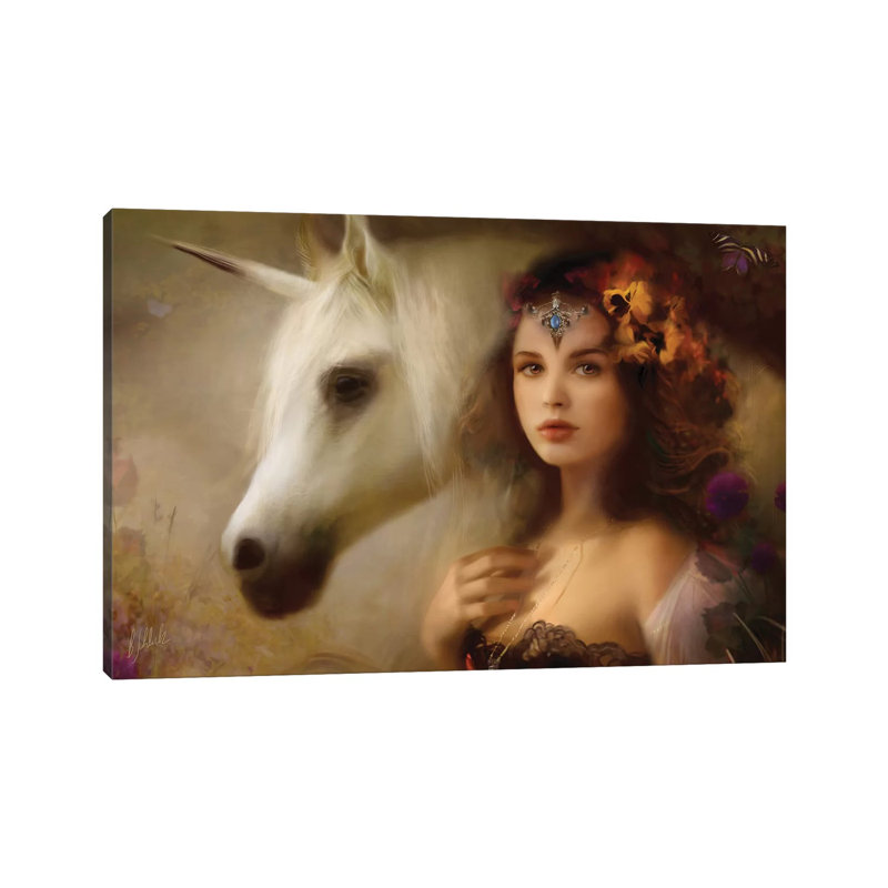 Unicorn by Bente Schlick - Wrapped Canvas Print, 101.6 cm H x 66.04 cm W x 3.175 cm D