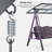 3-seat Large Porch Swing with Stand with Adjustable PVC Canopy and Cushions and Pillow Included-87500009
