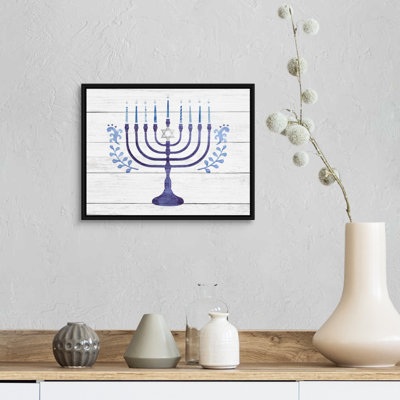 «Hanukkah Menorah on Barnwood» par Victoria Borges - reproduction d'art sur toile