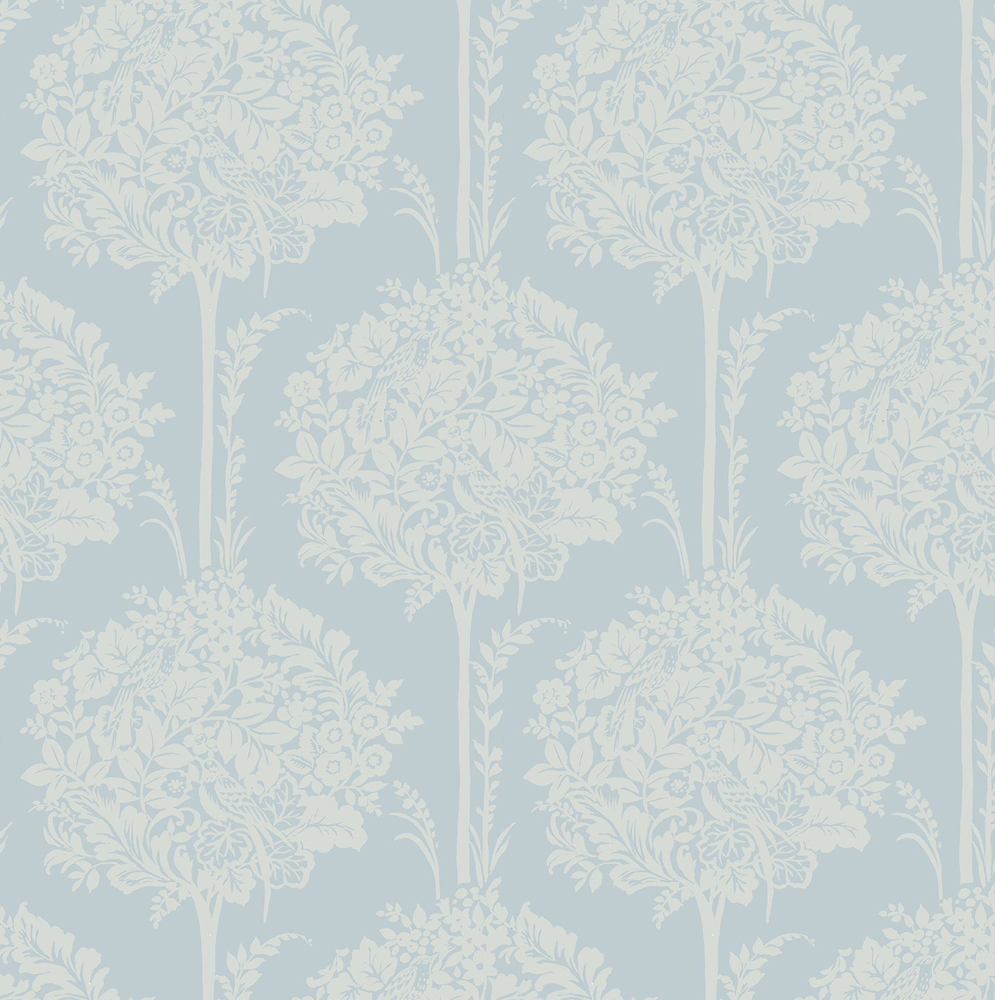 Erelina Floral Wallpaper, Light Blue