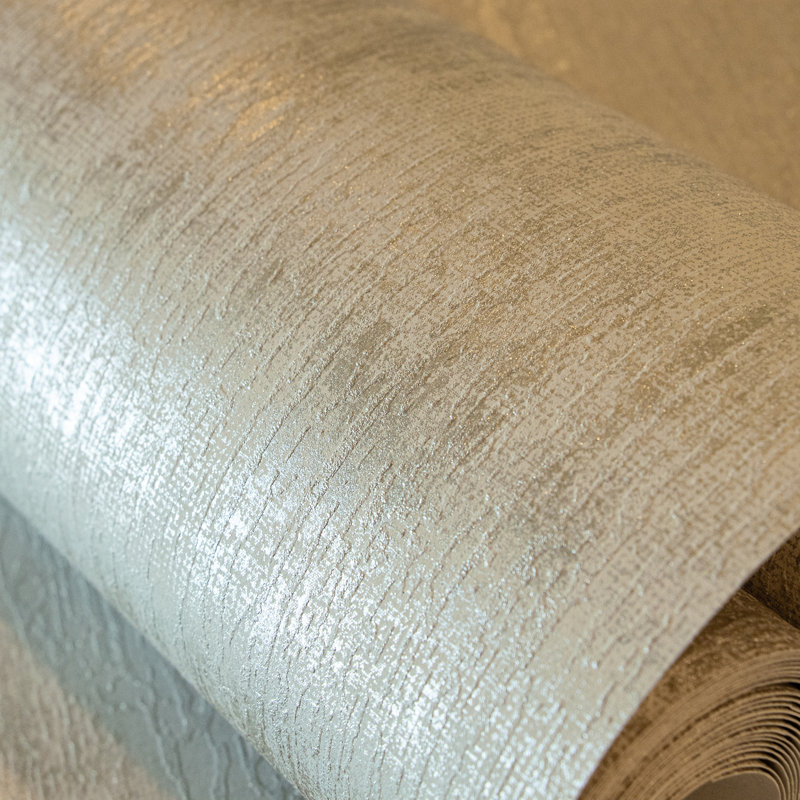 Mercury Metallic Plain Texture 10.05m x 53cm Wallpaper Roll, Sand Beige