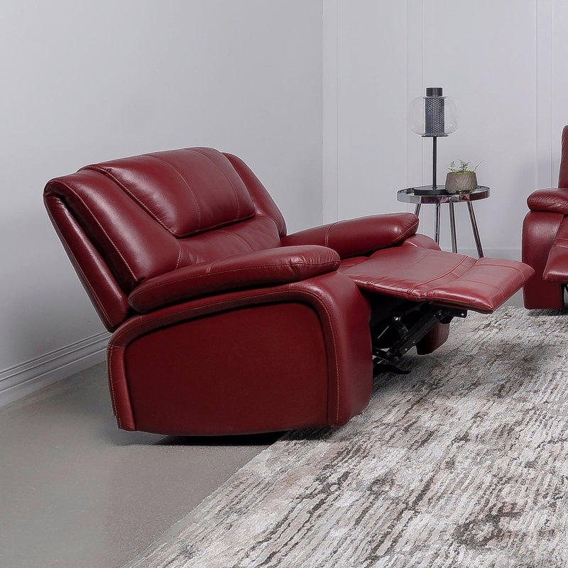 Red Upholstered Glider Recliner Chair