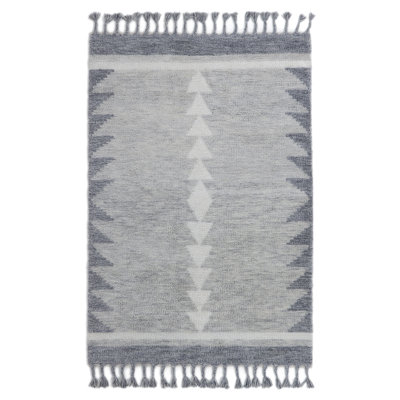 Tree Hugger Geometric Area Rug in Blue/Gray/Ivory