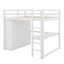 Lit mezzanine en bois pleine grandeur avec garde-robe intégrée, bureau, tablettes de rangement à 2 niveaux et 3 tiroirs, structure de lit mezzanine en bois massif-958068550