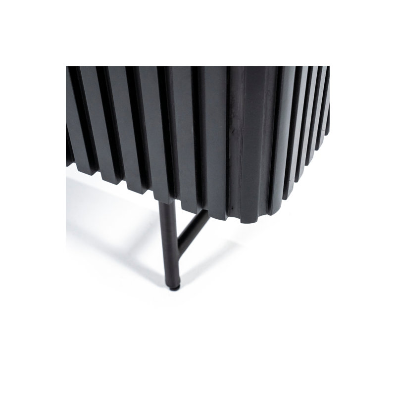 Remi Solid Wood Accent Cabinet, Black