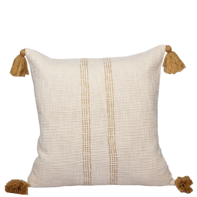 Ardenmead Hand Made Embroidered Throw Pillow, Yellow