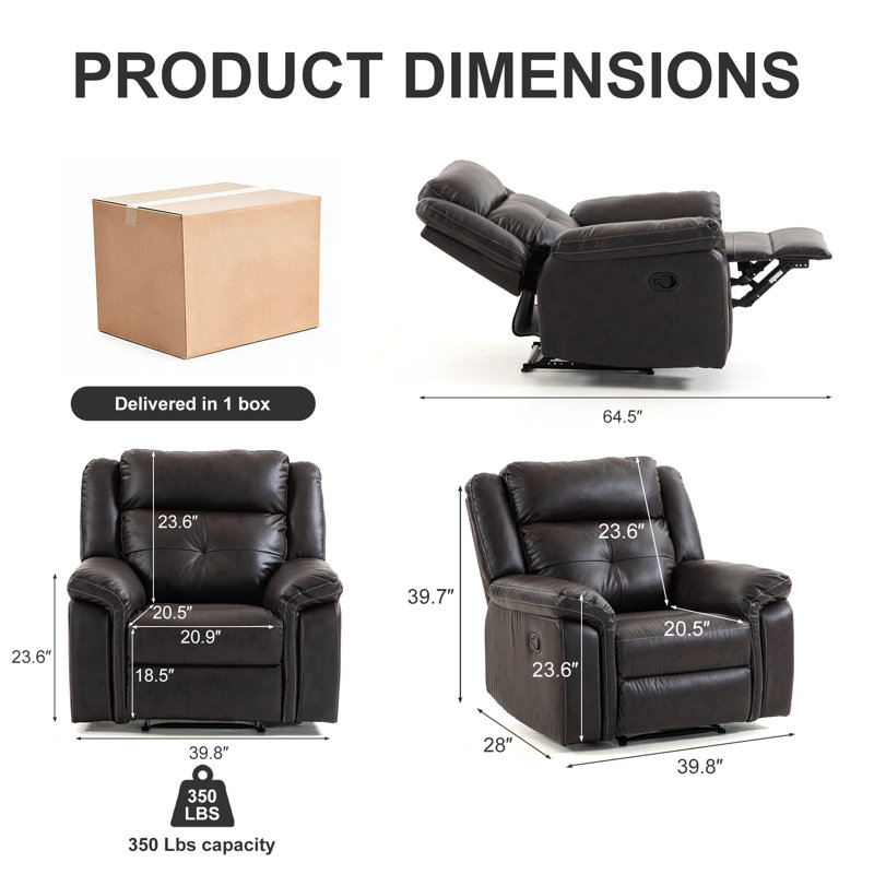 Fauteuil inclinable (brun foncé), Marron foncé