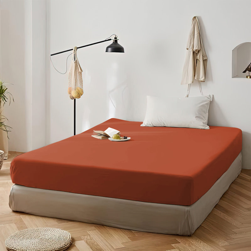 Super Soft Microfiber Deep Pocket Fitted Sheet, Rust, Kingsize (5')