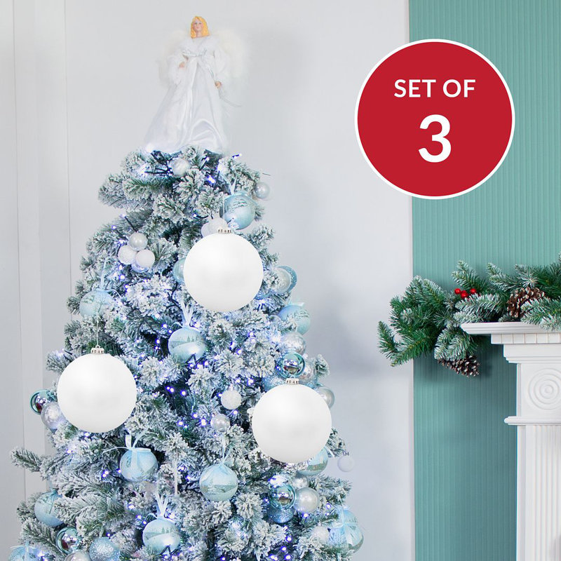 15cm Solid Colour Shatterproof Bauble, White