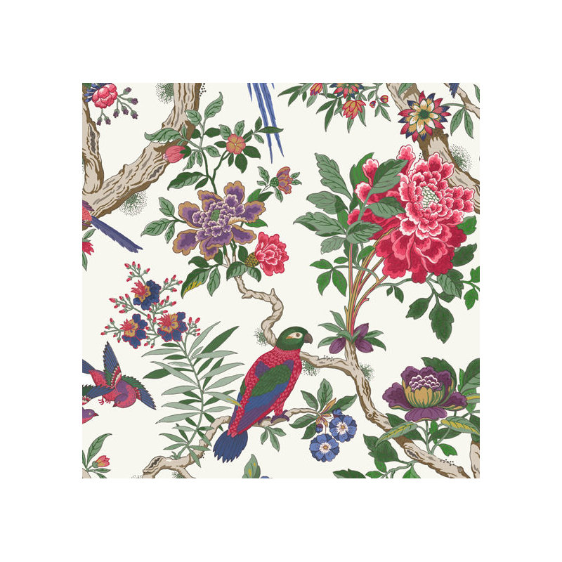 Fontainebleau Floral Wallpaper Roll, Fuschia
