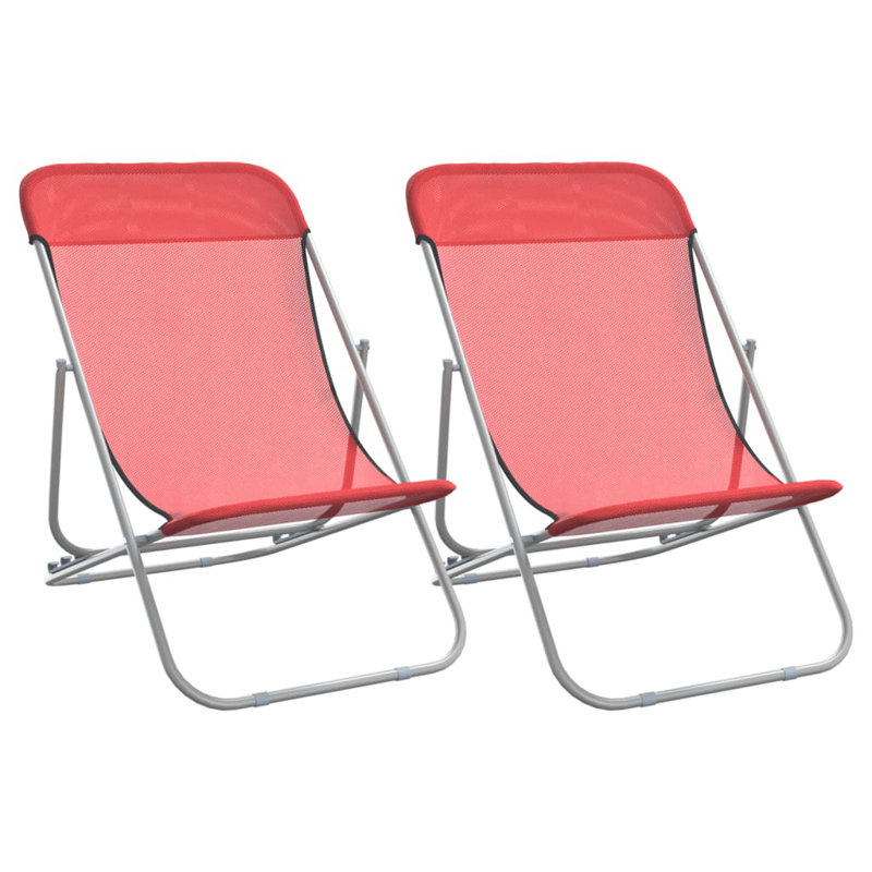 Folding Beach Chair, Red