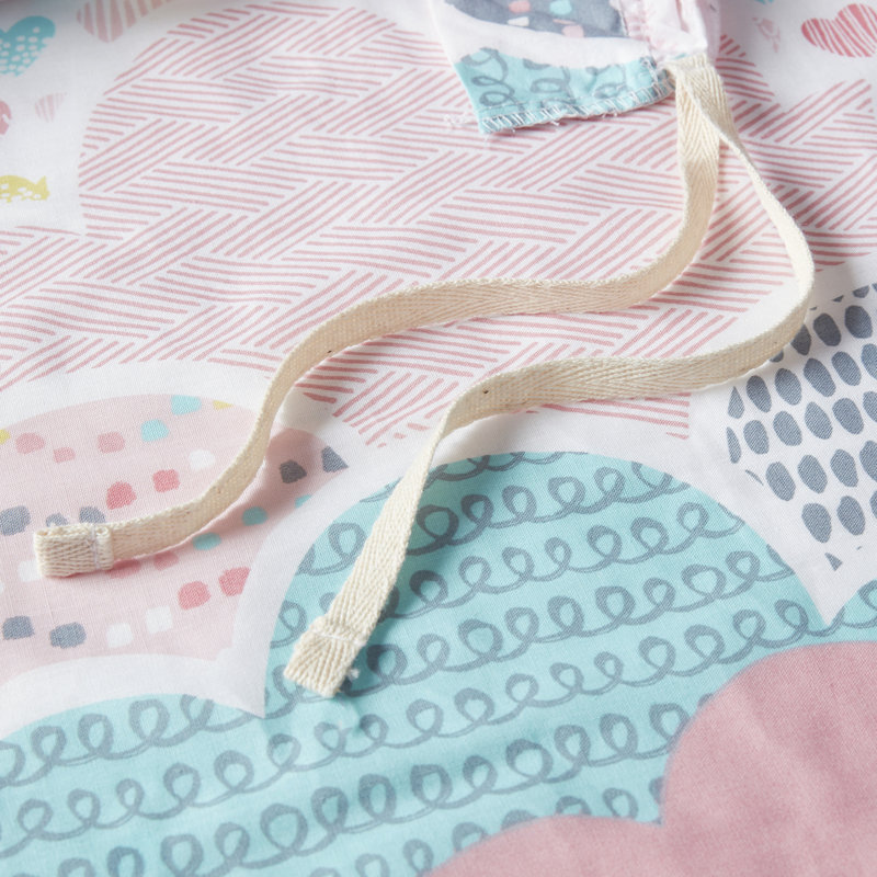 Ensemble de housse de couette en coton Cloud, Housse de couette simple + 1 taie décorative stan, Rose