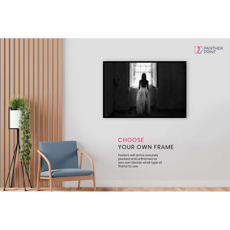By The Window Woman Behind Portrait - No Frame Print, 46cm H x 31cm W