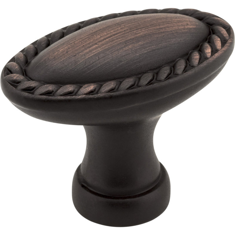 Lindos 1 3/8" Length Oval Knob, Brushed Oil Rubbed Bronze