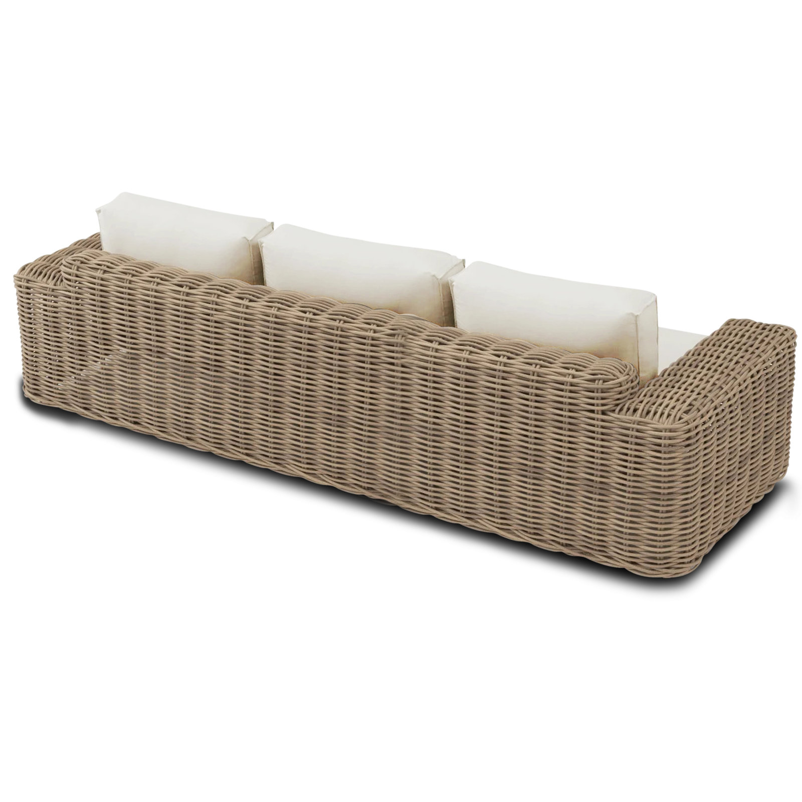 Admiral 89'' Wide Rectangle Patio Sofa with Cushions, White