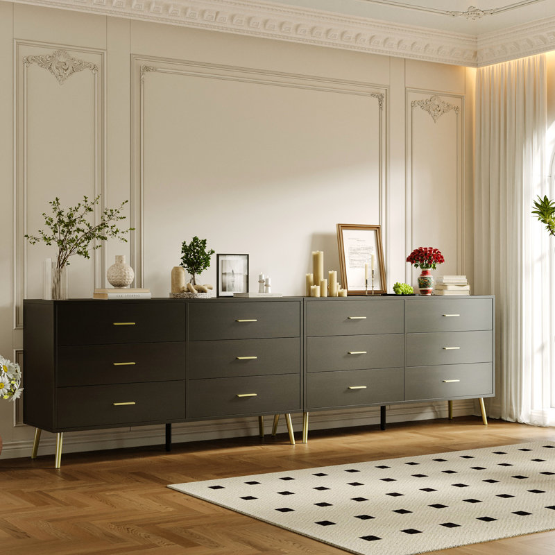 Commode 12 tiroirs 94 po, Espresso