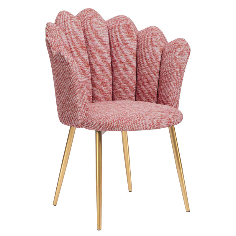 Upholstered Swivel Side Chair, Pink Chenille